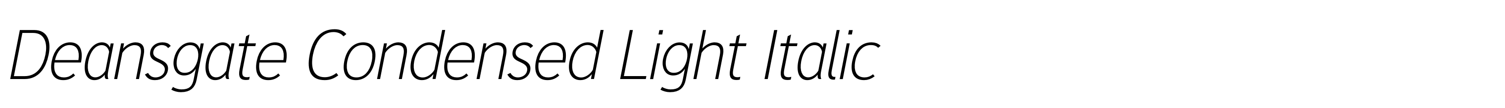 Deansgate Condensed Light Italic